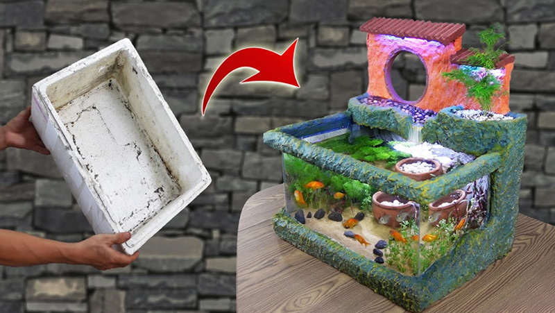 Hướng dẫn cách làm bể cá bằng thùng xốp đơn giản tại nhà