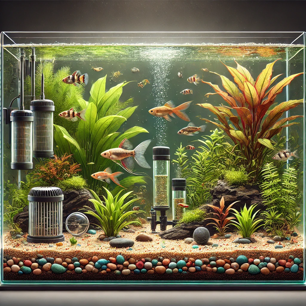 Setup bể shallow tank 40x20x20