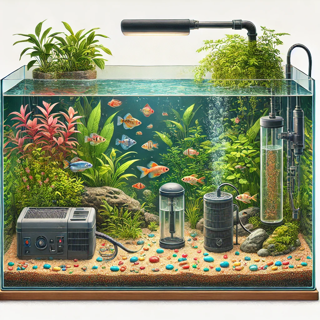 Setup bể shallow tank 40x25x25