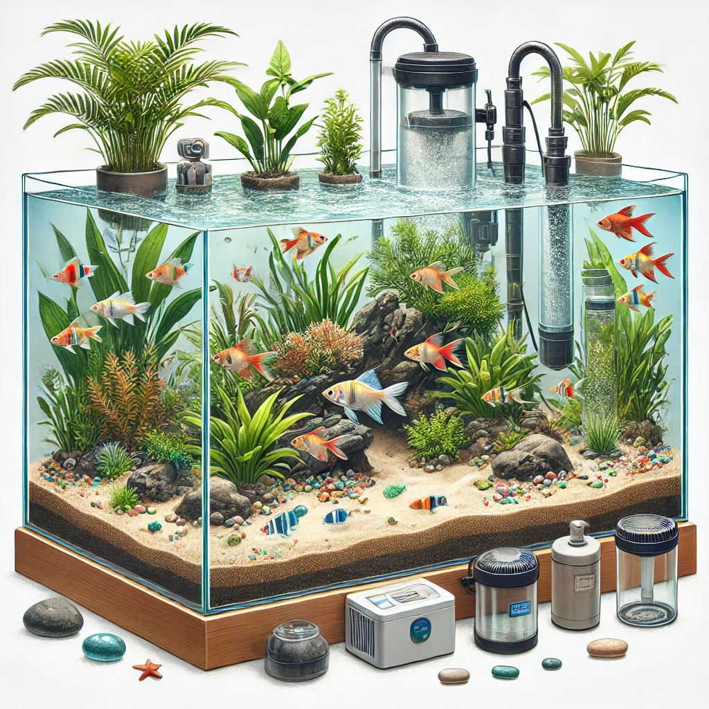 Setup bể shallow tank 40x30x30