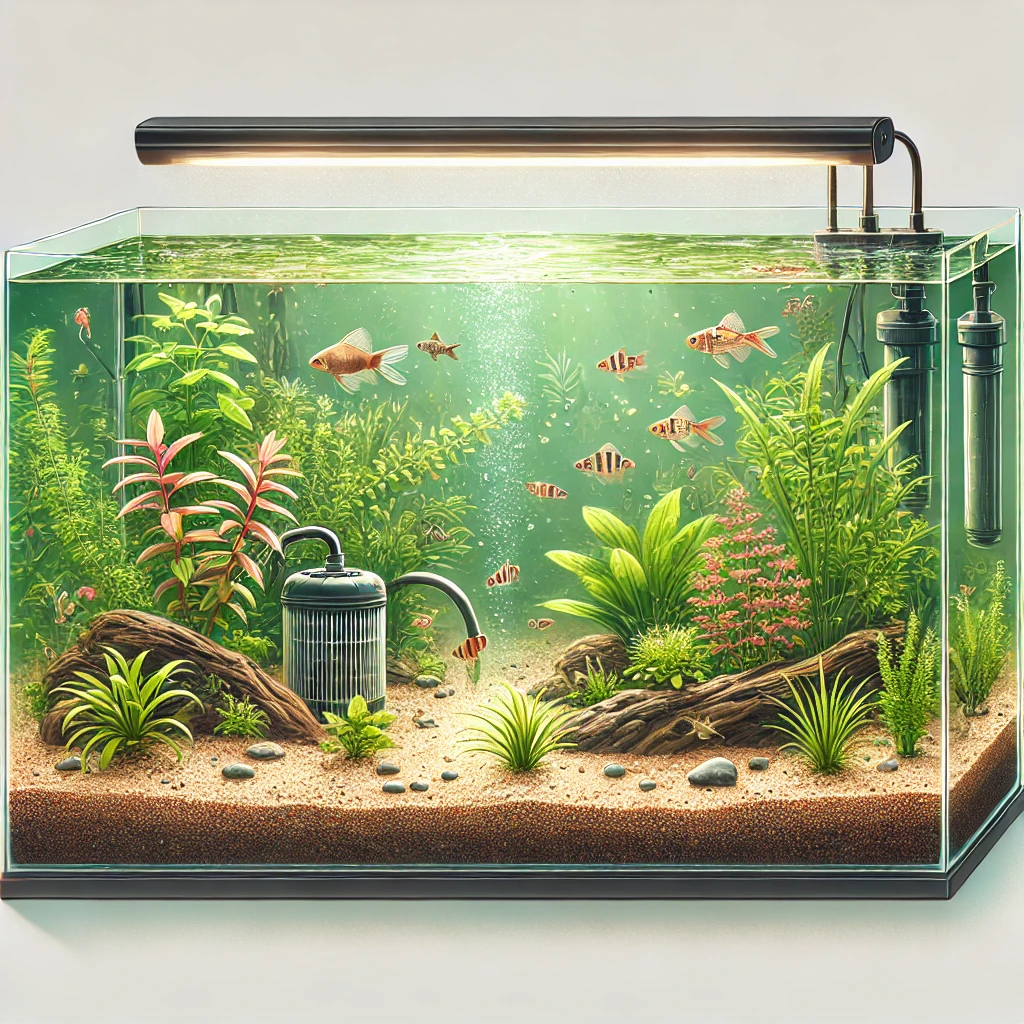 Setup bể shallow tank 40x30x30