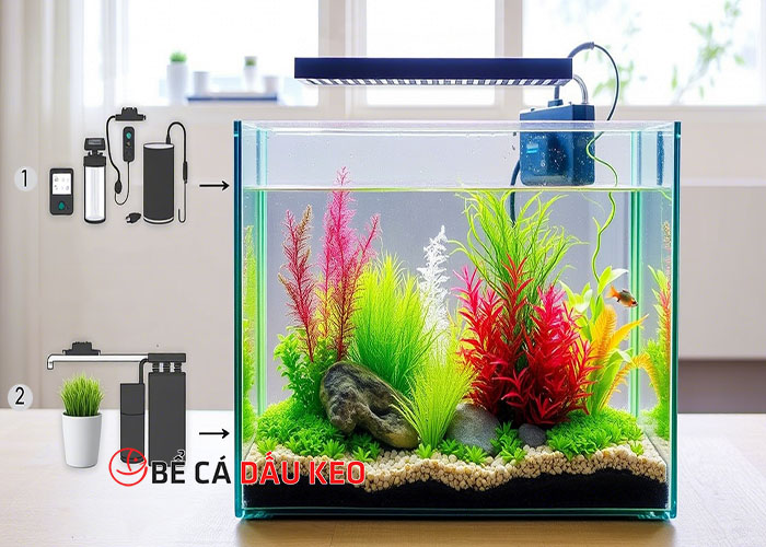 bể cá thủy sinh đơn giản tại nhà