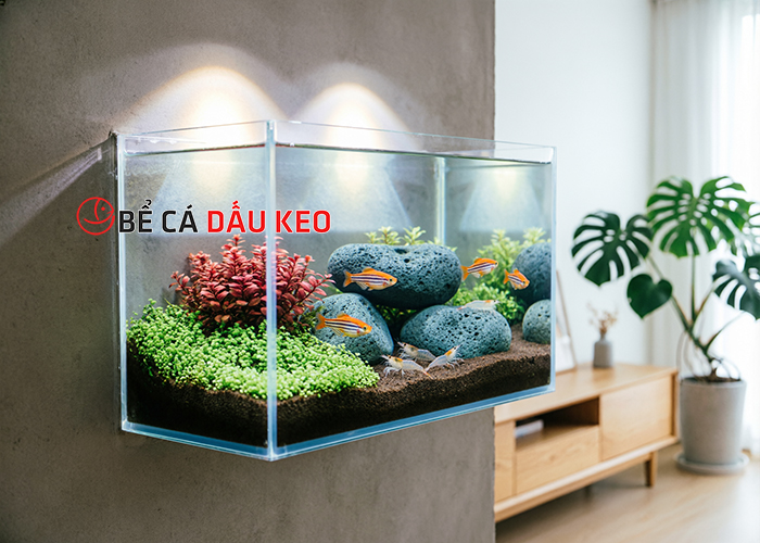 Bể cá treo tường: Cách treo an toàn, bền đẹp và chắc chắn